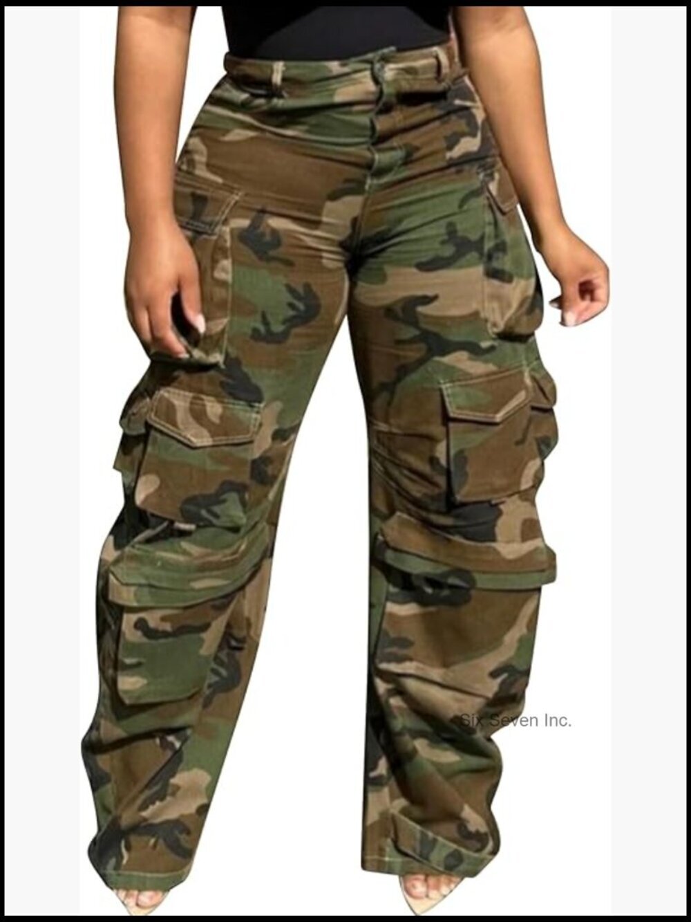 Y2K Baggy Camo Cargo Pants Multi Pocket High Waisted Sweatpants Streetwear